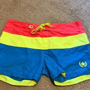 Andrew Christian neon men’s swim trunks  size 36